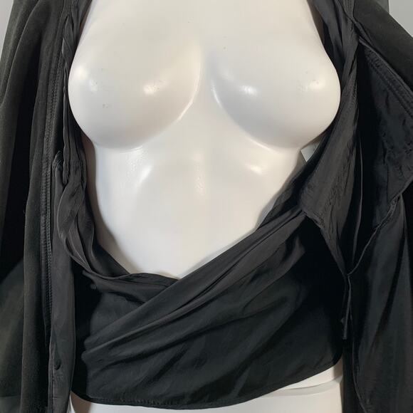 RICK OWENS Size 8 Black Lambskin Leather Biker Jacket - Picture 10 of 14